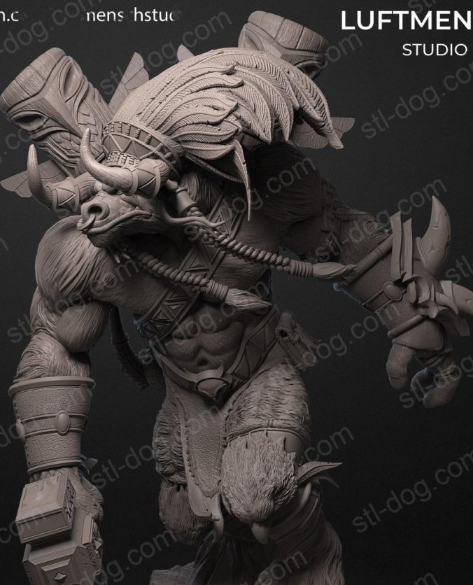 魔兽世界  (WOW)  贝恩·血蹄(Baine Bloodhoof)  3D打印图纸